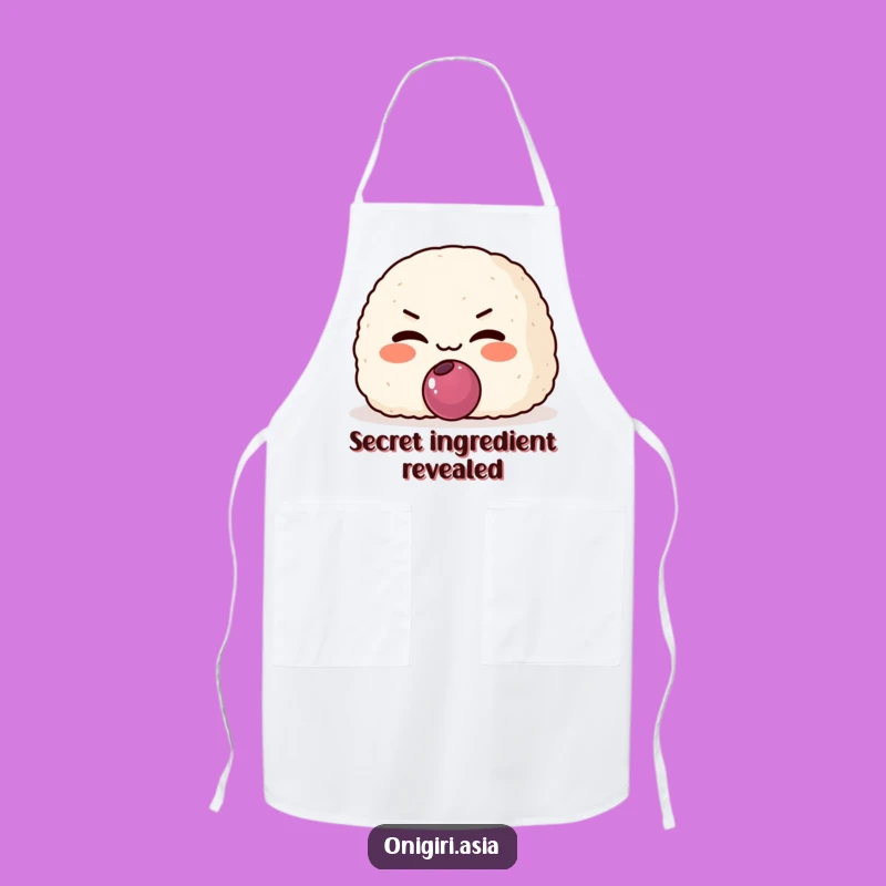 Funny Mischievous Onigiri Apron: Playful Rice Ball Kitchen Wear