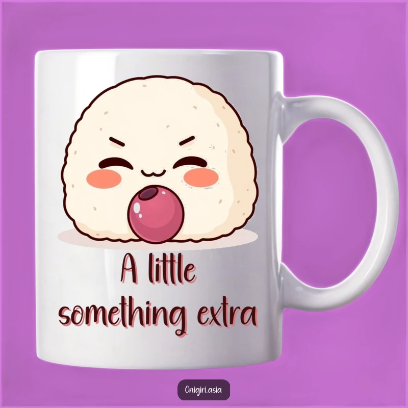Funny Mischievous Onigiri Mug: Playful Rice Ball, Plum Surprise Gift