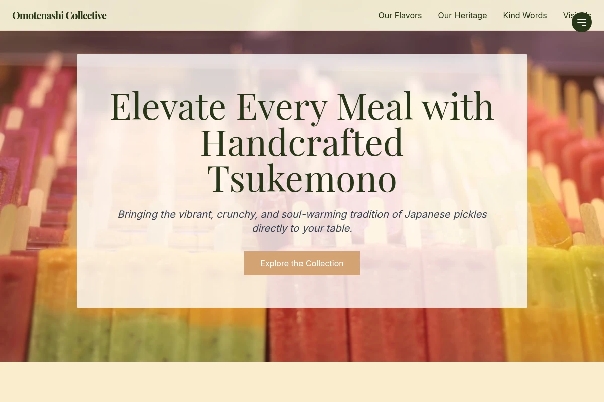 Tsukemono Specialty Food