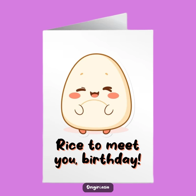 Free Printable Birthday Card: Winking Onigiri - Cute & Funny Downloadable Gift