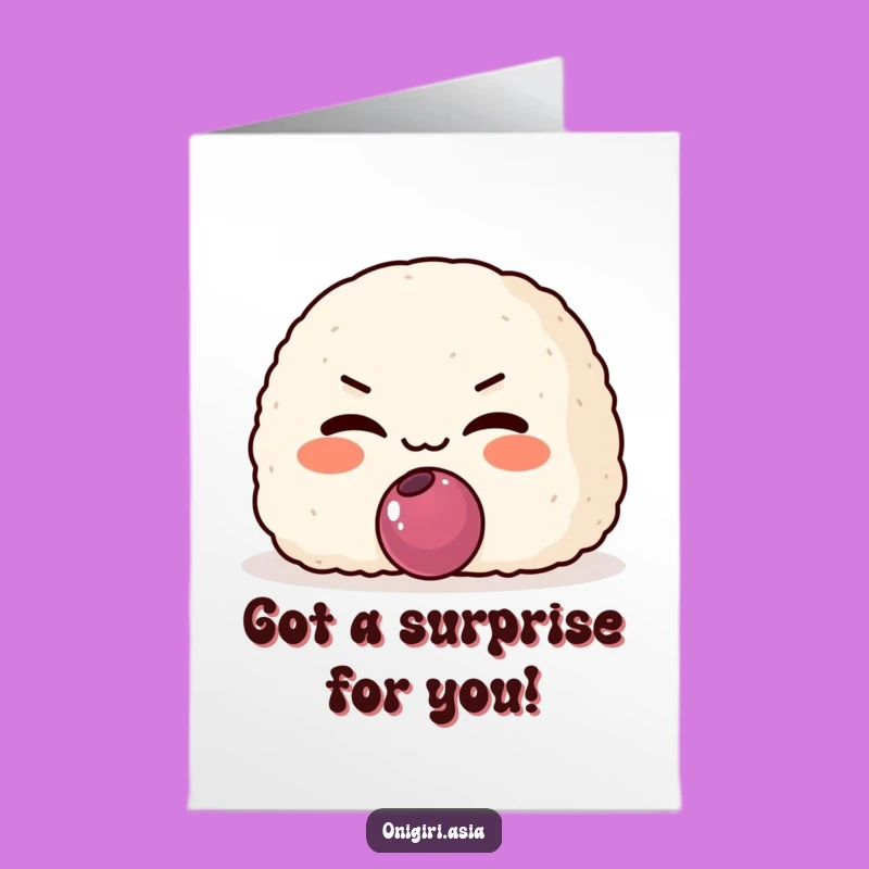 Free Printable Congrats Card: Mischievous Onigiri Celebrates Your Win!