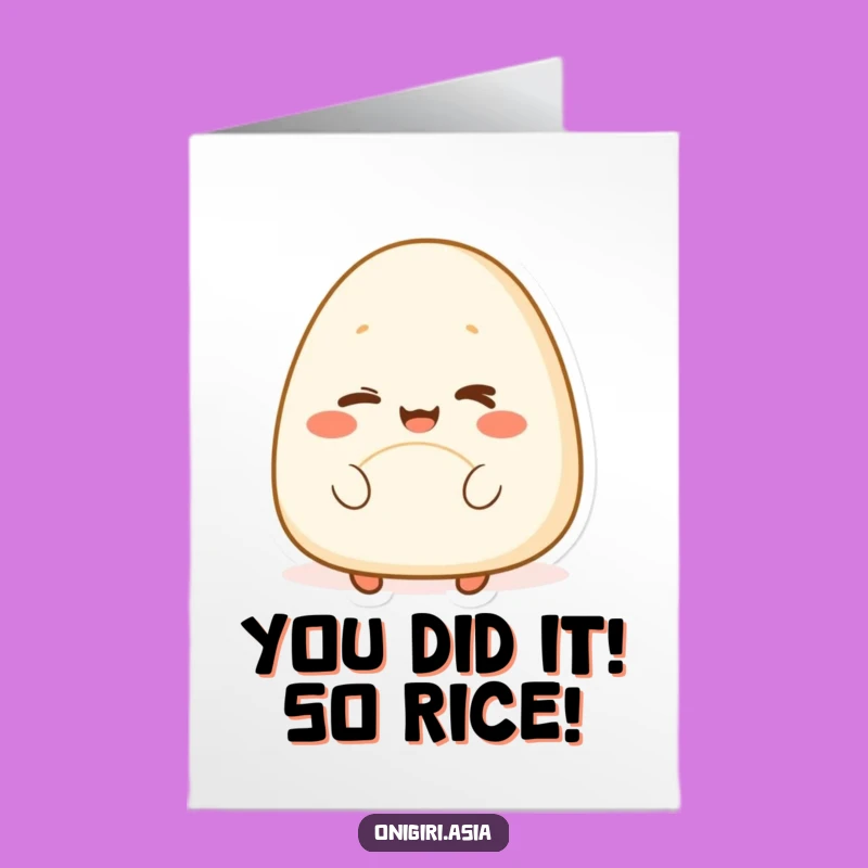 Free Printable Congrats Card: Winking Onigiri - Delightful Downloadable Gift