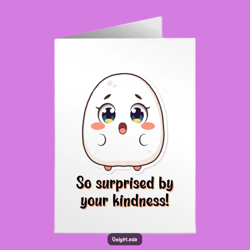 Free Printable Thank You Card: Surprised Onigiri Overwhelmed with Thanks!
