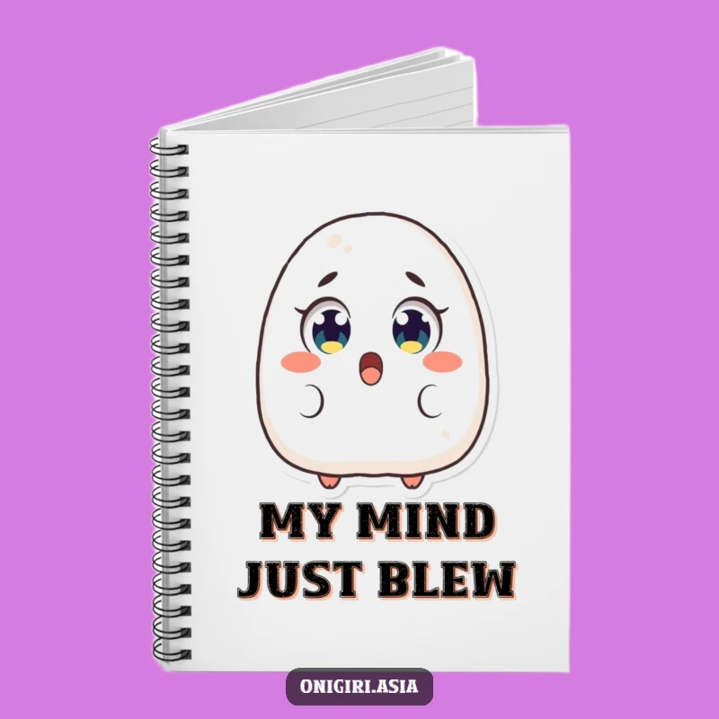 Funny Surprised Onigiri Notebook: Shocked Rice Ball Character Journal