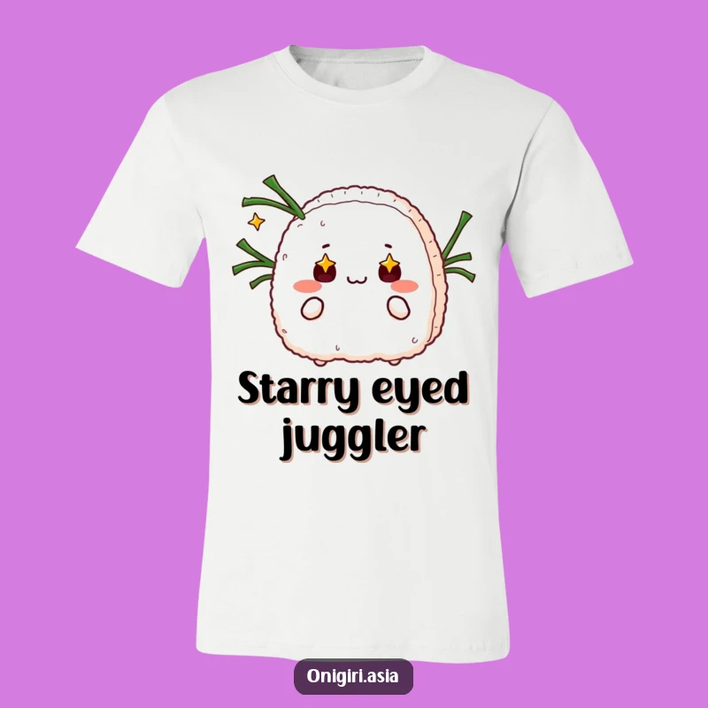 Funny Starry Eyed Onigiri Juggling T-Shirt - Seaweed Humor Gift