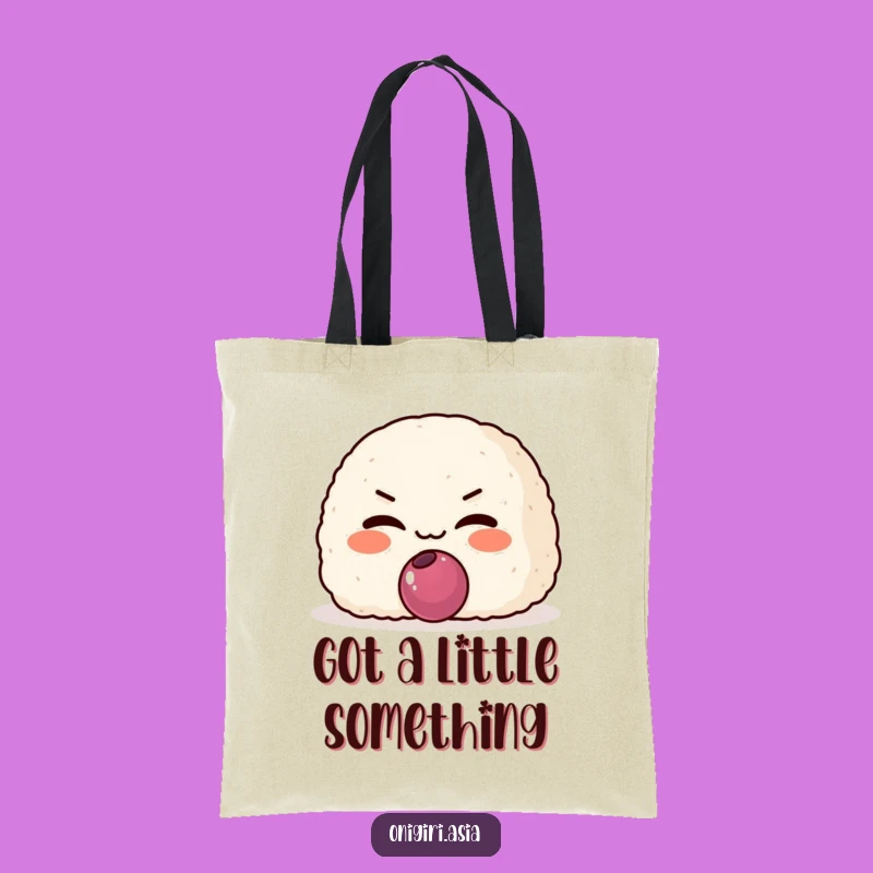Funny Mischievous Onigiri Tote Bag: Playful Rice Ball Carry-All