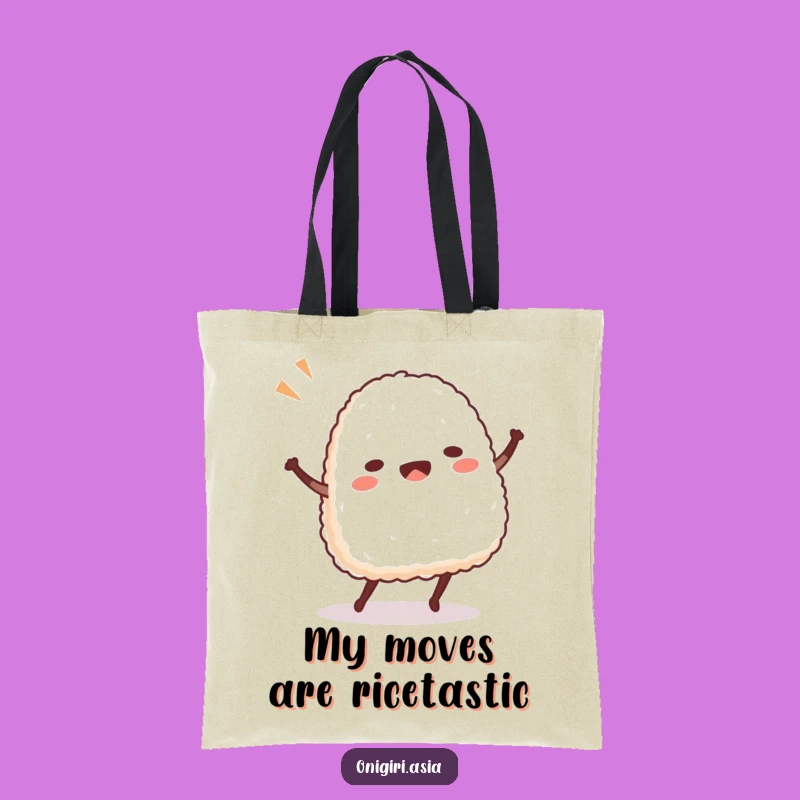 Funny Onigiri Dance Tote Bag: Hilarious Rice Ball Character Carry-All